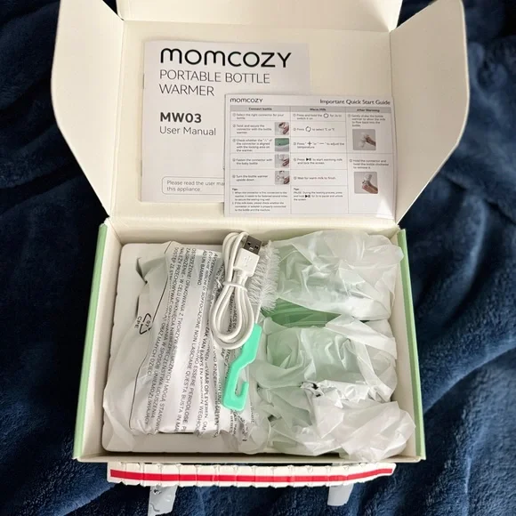NWT Momcozy Portable Bottle Warmer, Green & White, MW03 - Picture 9 of 9